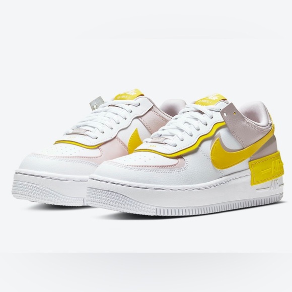 Nike Air Force 1 Shadow “Sunshine” Sneakers | White & Barely Rose | 8.5 - Picture 1 of 10